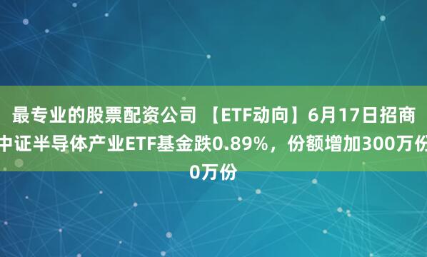 最专业的股票配资公司 【ETF动向】6月17日招商中证半导体产业ETF基金跌0.89%，份额增加300万份